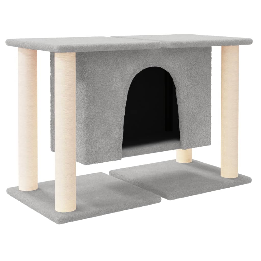 Muebles de gato de Vidaxl con postes de rascado de sisal 50 cm de gris claro