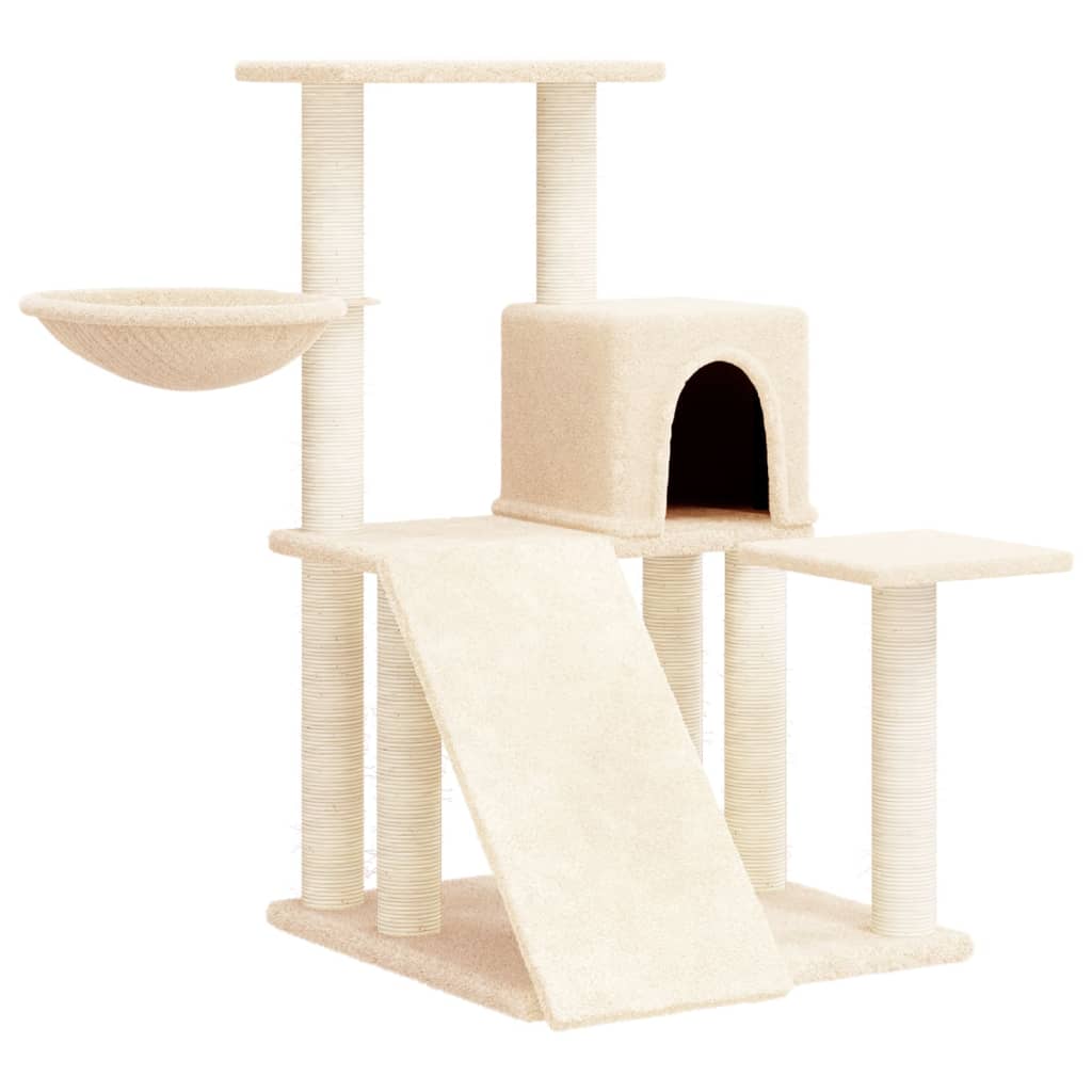 Muebles de gato de Vidaxl con postes de rascado de sisal 82 cm de crema