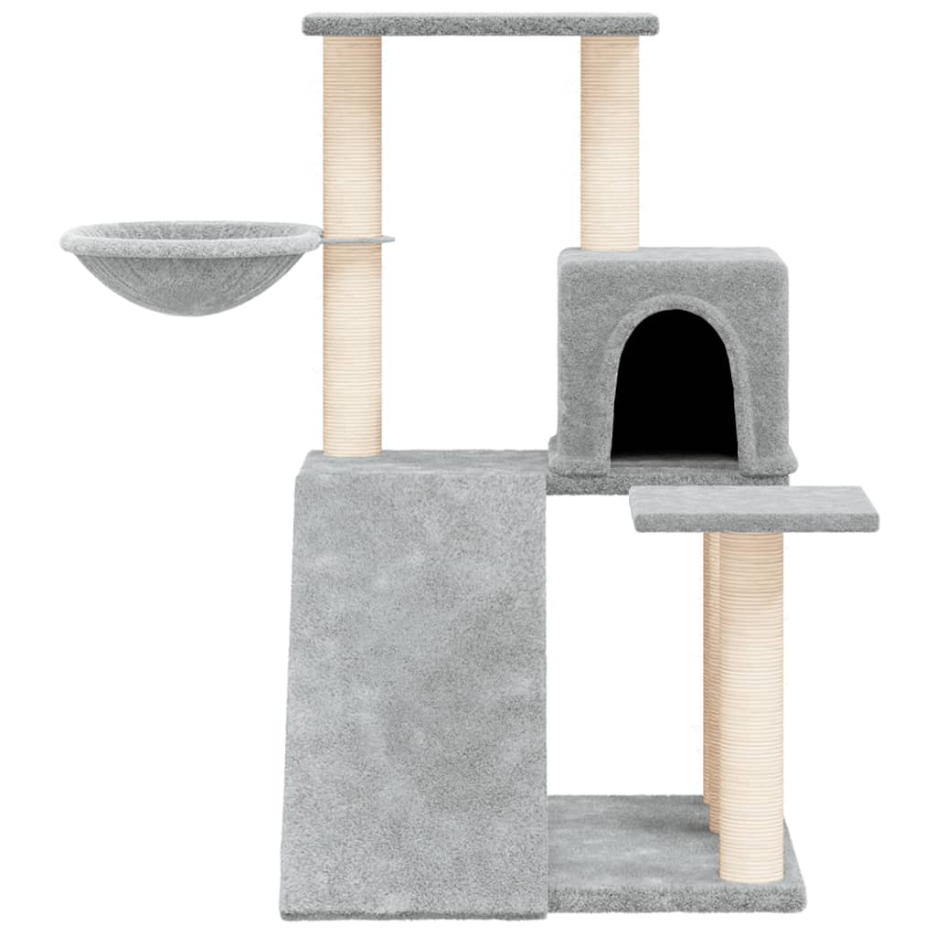 Muebles de gato de Vidaxl con postes de rascado de sisal 82 cm de gris claro