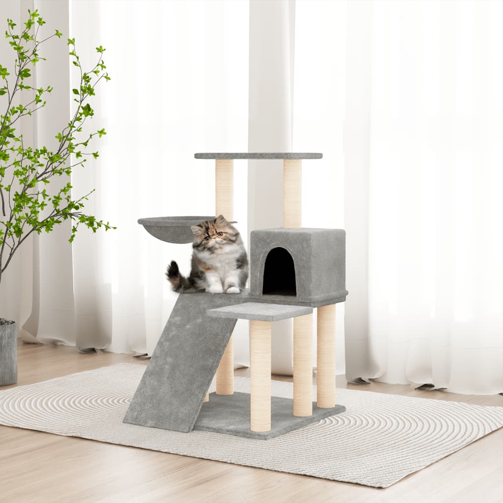 Vidaxl cat furniture with sisal scratching posts 82 cm light gray