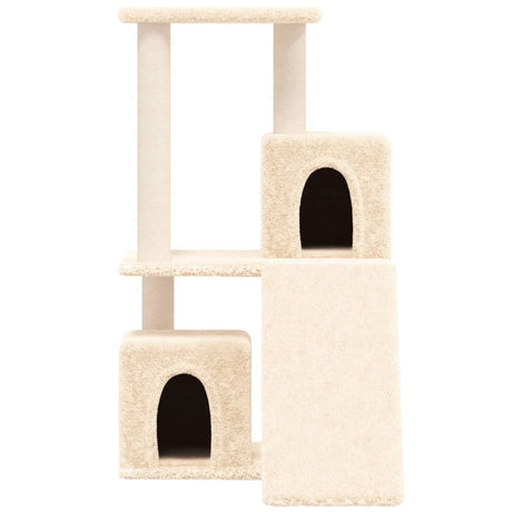 Vidaxl -Katzenmöbel mit Sisal -Kratzerpfosten 82 cm creme -geläutet