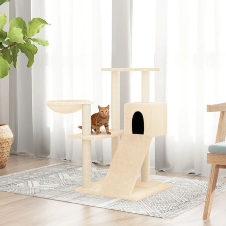 Vidaxl -Katzenmöbel mit Sisal -Kratzerpfosten 82 cm creme -geläutet