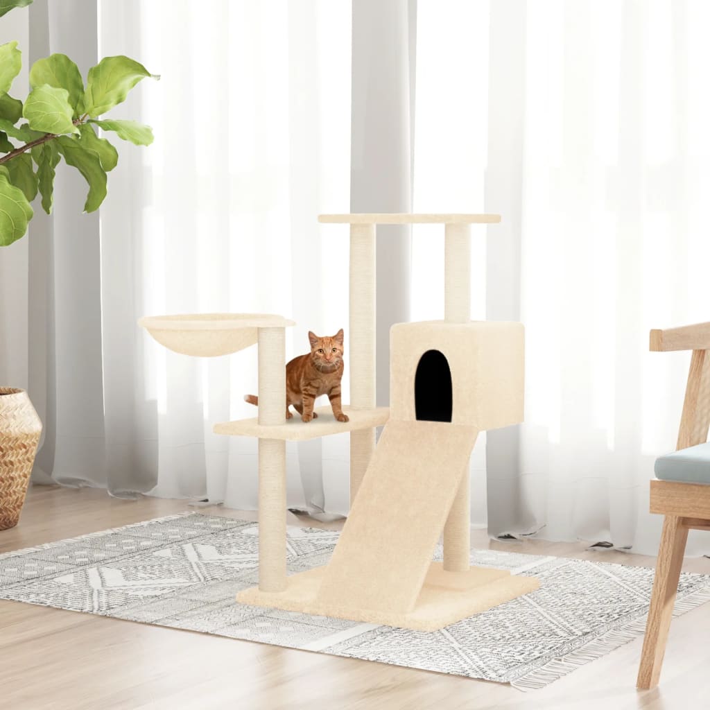 Vidaxl cat furniture with sisal scratching posts 82 cm cream -colored