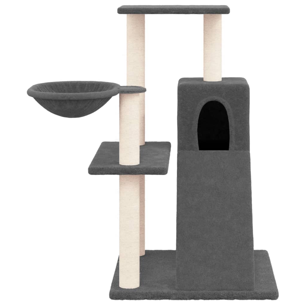 Muebles de gato de Vidaxl con postes de rascado de sisal 82 cm de gris oscuro