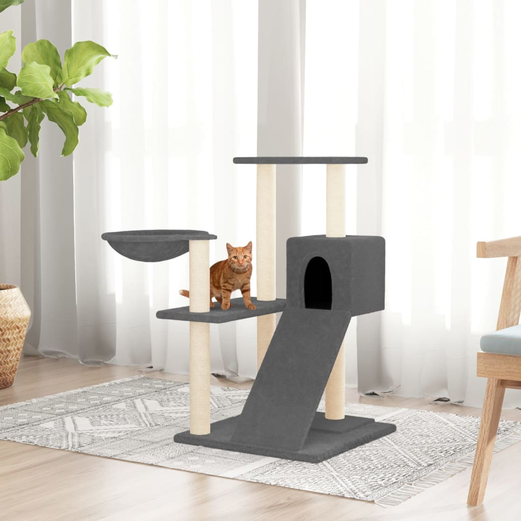 Vidaxl cat furniture with sisal scratching posts 82 cm dark gray