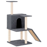 Muebles de gato de Vidaxl con postes de rascado de sisal 109 cm de gris oscuro