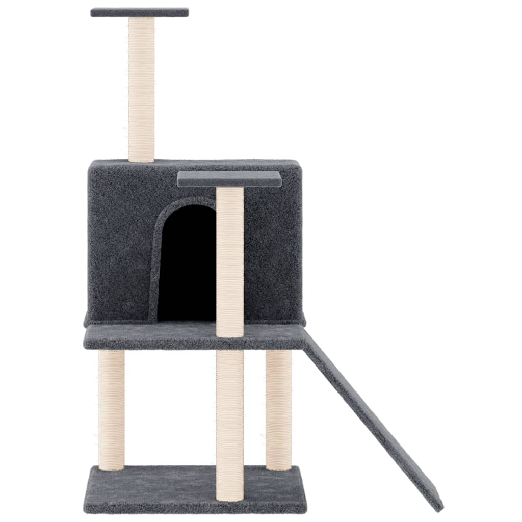 Muebles de gato de Vidaxl con postes de rascado de sisal 109 cm de gris oscuro