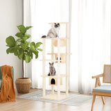 Vidaxl -Katzenmöbel mit Sisal -Kratzerpfosten 169 cm creme -gelenkt