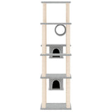 Vidaxl -Katzenmöbel mit Sisal -Kratzerpfosten 169 cm hellgrau