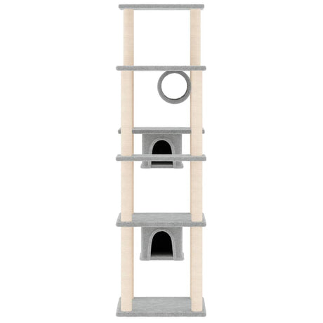 Vidaxl -Katzenmöbel mit Sisal -Kratzerpfosten 169 cm hellgrau