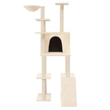 Vidaxl -Katzenmöbel mit Sisal -Kratzerpfosten 166 cm creme -gelenkt