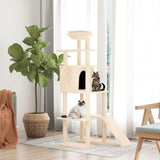Vidaxl -Katzenmöbel mit Sisal -Kratzerpfosten 166 cm creme -gelenkt