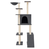 Vidaxl -Katzenmöbel mit Sisal -Kratzerpfosten 166 cm dunkelgrau