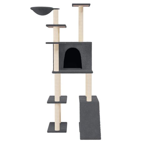 Vidaxl -Katzenmöbel mit Sisal -Kratzerpfosten 166 cm dunkelgrau