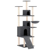Vidaxl -Katzenmöbel mit Sisal -Kratzerpfosten 175 cm dunkelgrau