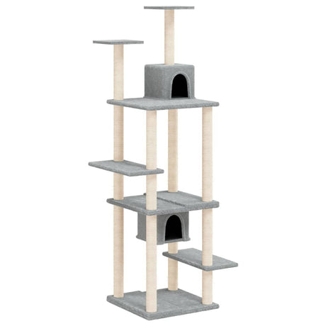 Vidaxl -Katzenmöbel mit Sisal -Kratzern 176 cm hellgrau