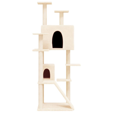 Vidaxl -Katzenmöbel mit Sisal -Kratzerpfosten 153 cm creme -gelenkt