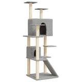 Vidaxl -Katzenmöbel mit Sisal -Kratzerpfosten 153 cm hellgrau