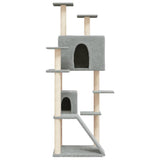 Vidaxl -Katzenmöbel mit Sisal -Kratzerpfosten 153 cm hellgrau