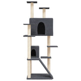 Vidaxl -Katzenmöbel mit Sisal -Kratzerpfosten 153 cm dunkelgrau