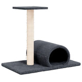 Muebles de gato Vidaxl con túnel 60x34.5x50 cm de gris oscuro