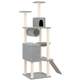 Vidaxl -Katzenmöbel mit Sisal -Kratzerpfosten 168 cm hellgrau