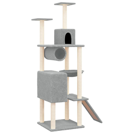 Vidaxl -Katzenmöbel mit Sisal -Kratzerpfosten 168 cm hellgrau
