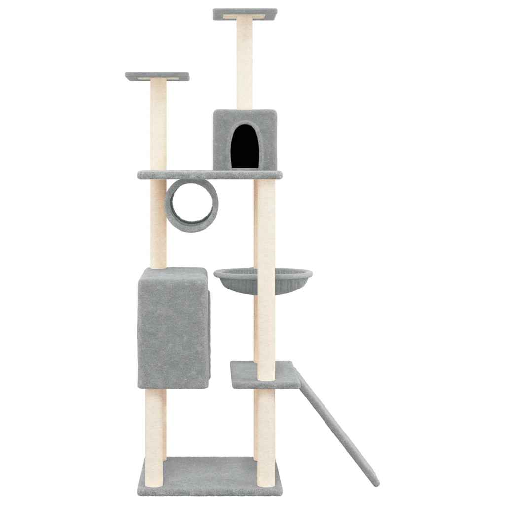 Vidaxl -Katzenmöbel mit Sisal -Kratzerpfosten 168 cm hellgrau