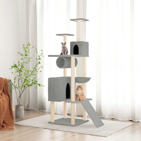 Vidaxl -Katzenmöbel mit Sisal -Kratzerpfosten 168 cm hellgrau