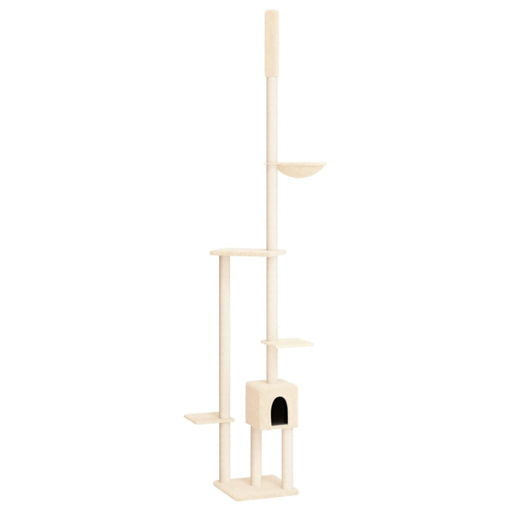 Vidaxl kattenmeubel vloer tot plafond 258,5-284,5 cm crèmekleurig