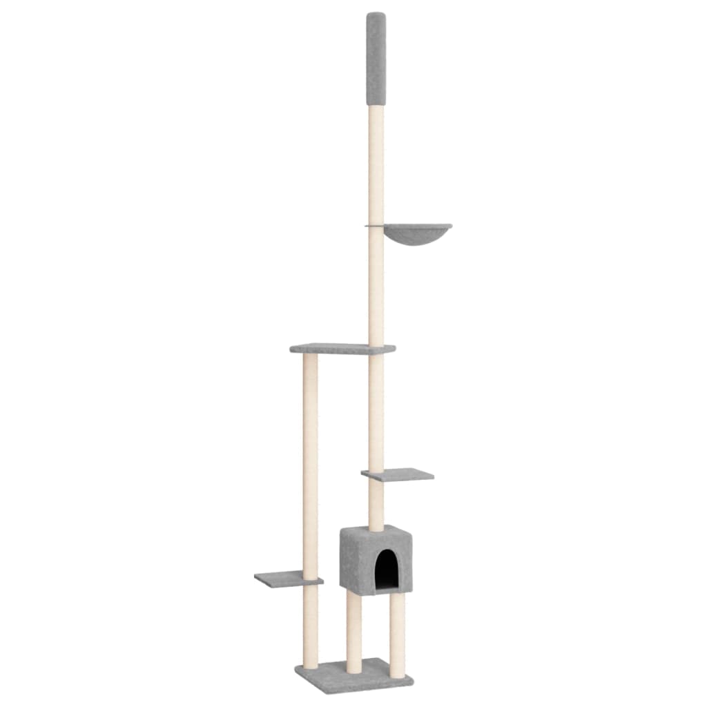 Vidaxxl Katzenmöbel raumhoch 258,5-284,5 cm hellgrau