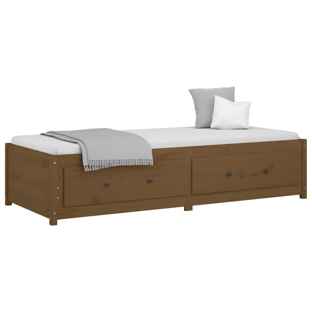 Vidaxl slaapbank 90x200 cm massief grenenhout honingbruin
