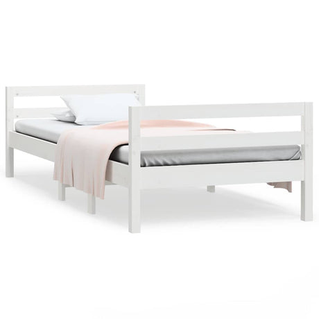 Vidaxl bedframe zonder matras massief grenenhout wit 90x190 cm