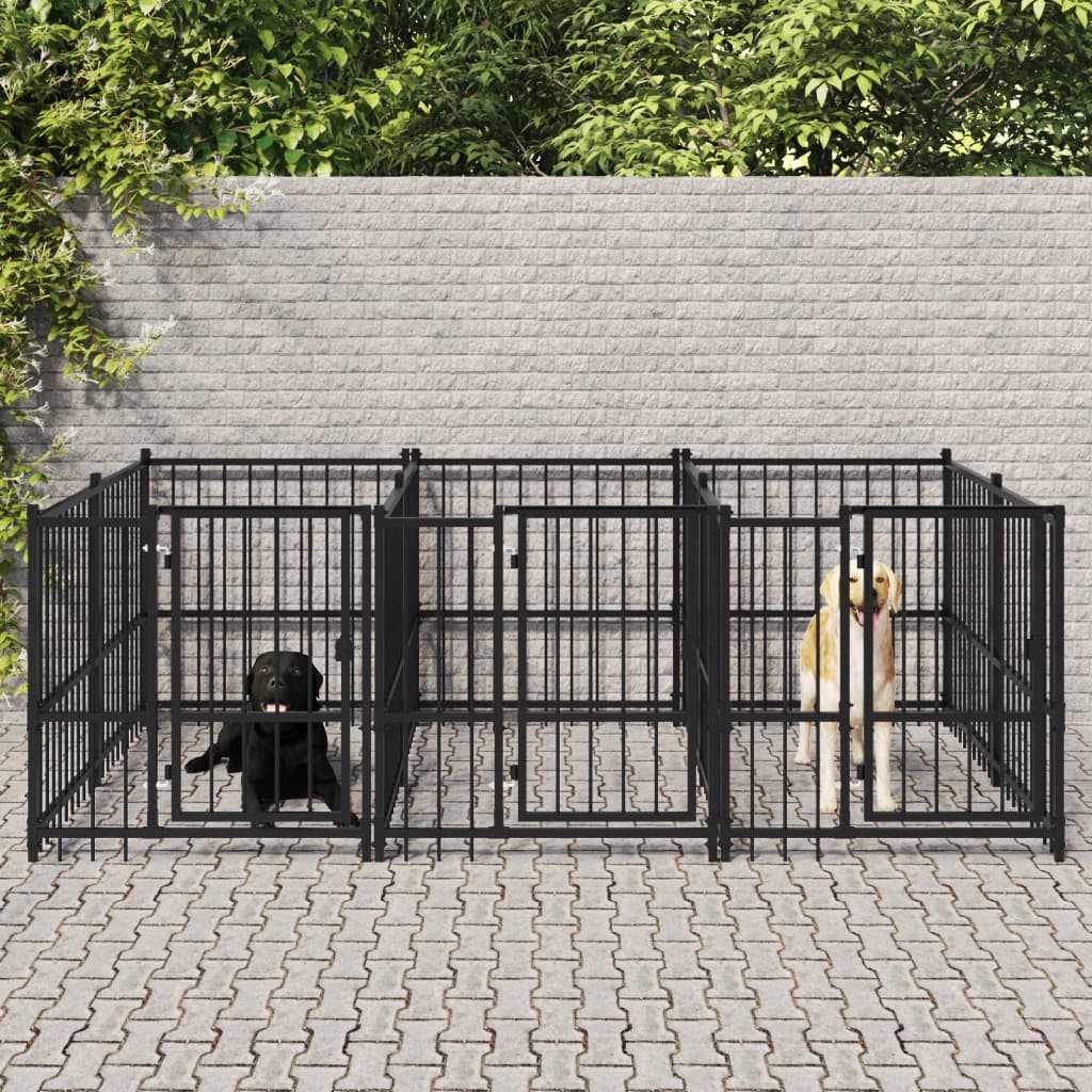 Kennel psa vidaxl na zewnątrz 5,63 m² stali