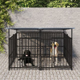 Vidaxl Chien Kennel avec toit 3,75 m² en acier