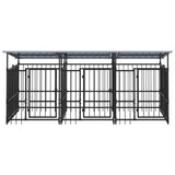 VidaXL dog kennel with roof 5.63 m² steel