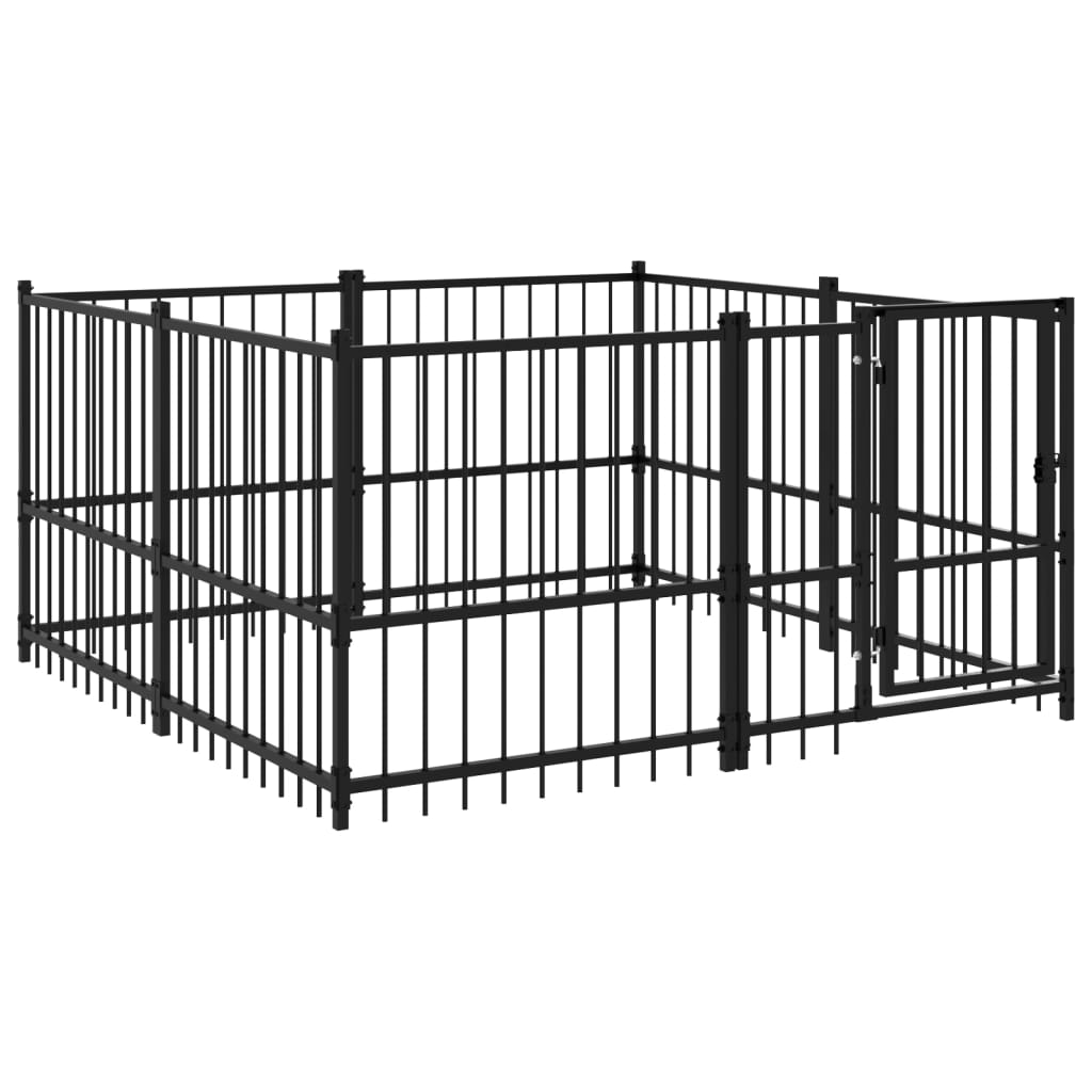 Vidaxl Dog Kennel for utenfor 3,75 m² stål