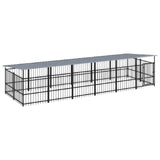 Vidaxl Chien Kennel avec toit 11,26 m² en acier