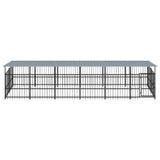 Vidaxl Chien Kennel avec toit 11,26 m² en acier