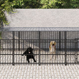 Vidaxl Chien Kennel avec toit 11,26 m² en acier