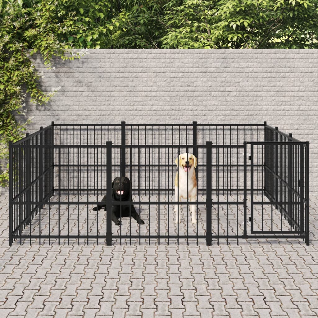 Vidaxl hundkennel för utanför 8,47 m² stål