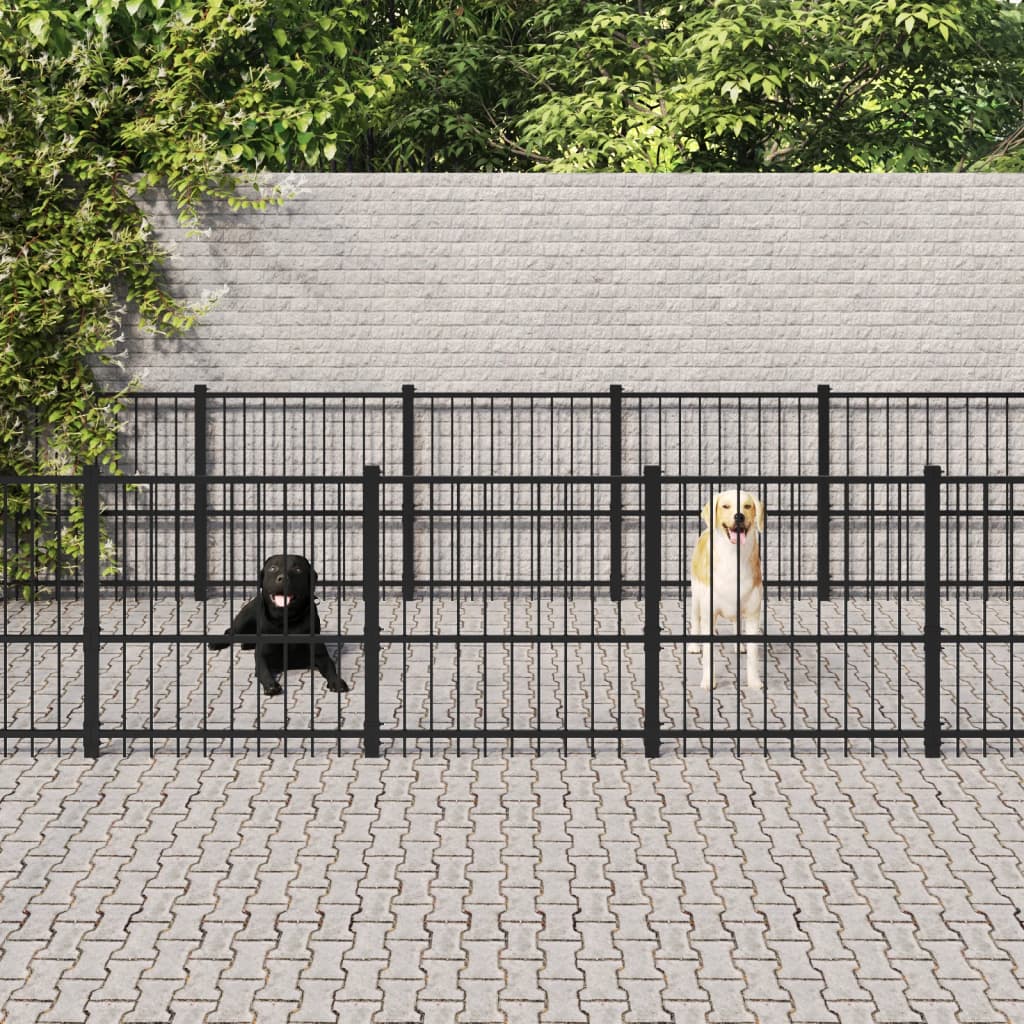 Vidaxl Dog Kennel til udvendig 16,94 m² stål