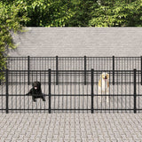 Vidaxl hundekennel for utenfor 22,58 m² stål