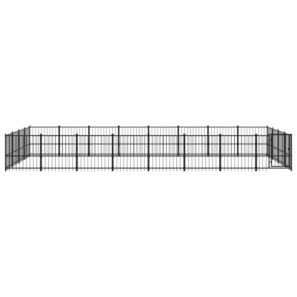 Vidaxl hundekennel for utenfor 30,11 m² stål