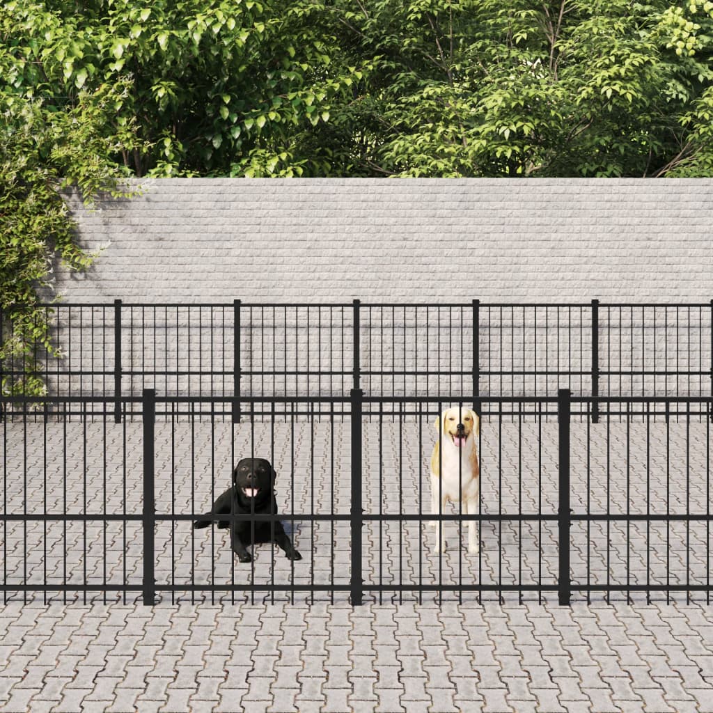 Kennel psa vidaxl na zewnątrz 45,16 m² stal