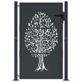 VIDAXL POORT 105x130 cm mit Baumdesign Stahl -Anthrazit -gelöscht