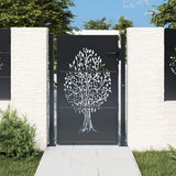 VIDAXL POORT 105x130 cm mit Baumdesign Stahl -Anthrazit -gelöscht