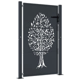 VIDAXL POORT 105x155 cm mit Baumdesign Stahl -Anthrazit -gelöscht