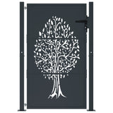 VIDAXL POORT 105x155 cm mit Baumdesign Stahl -Anthrazit -gelöscht