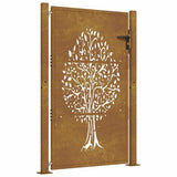Vidaxl Poort 105x130 cm Baumdesign Cortenstaal